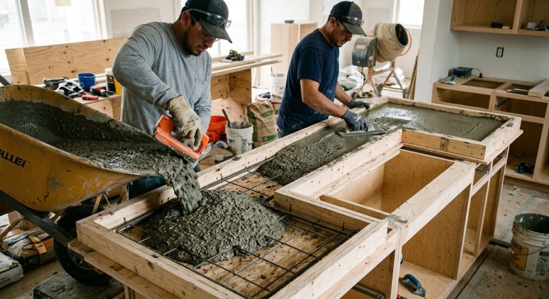 Cement Counter Installation in Marin County, CA